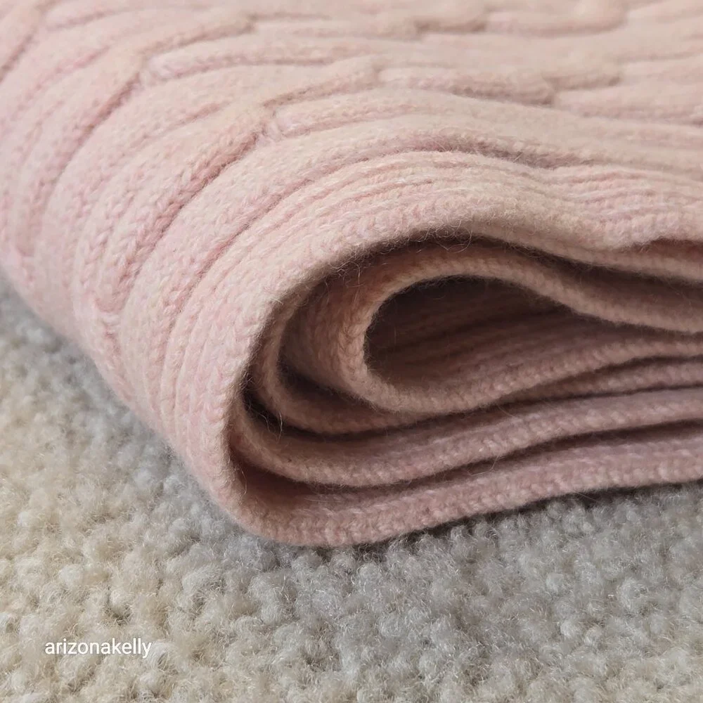 Pink Cable Knit Scarf Preppy